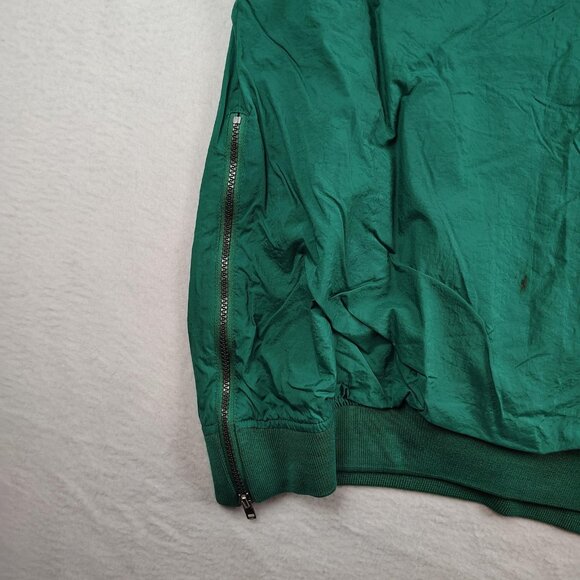 VTG 90's Adidas Windbreaker Jacket Mens XL Green Pullover 3 Stripes - Picture 6 of 11